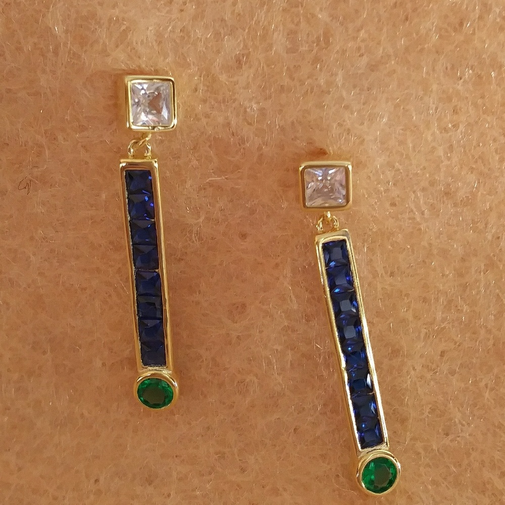 Lesa Michele Cubic Zirconia & Gold Bar Drops